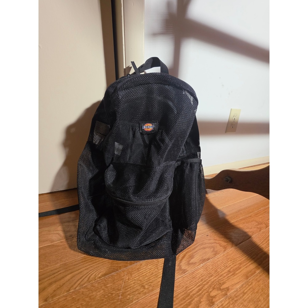 Dickies Mesh Backpack Unisex OS Black Excellent Security Stadium Utility Bag